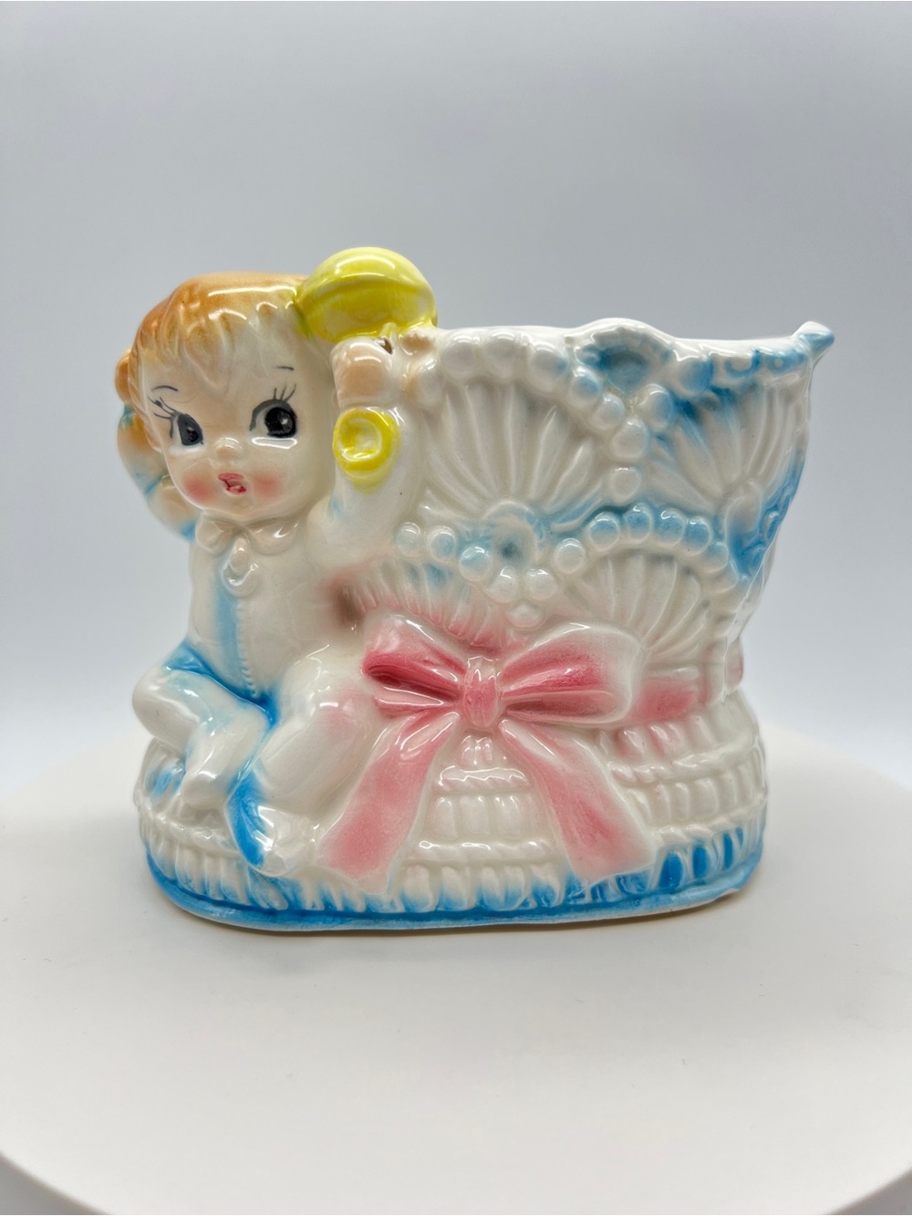 Vintage Rubens Originals Baby Planter #3299 Ceramic Nursery Cachepot